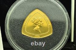 1996 Bermuda $30 Proof Triangular. 999 Fine Gold Coin Box COA