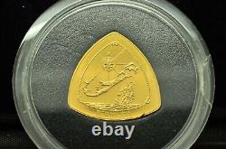 1996 Bermuda $30 Proof Triangular. 999 Fine Gold Coin Box COA