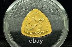 1996 Bermuda $30 Proof Triangular. 999 Fine Gold Coin Box COA