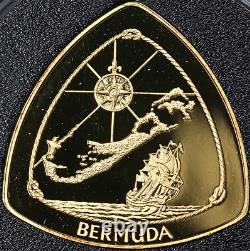 1996 Bermuda Gold Proof Triangular $60 Coin 1.0oz. 999 Fine OGP COA