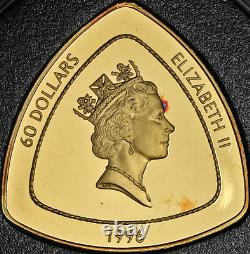 1996 Bermuda Gold Proof Triangular $60 Coin. 999 Fine 31.489 Grams OGP COA