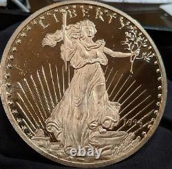 1996 Half Pound Silver. 999 fine 8 toz 250g 24K Gold Covered St Gaudens/Eagle