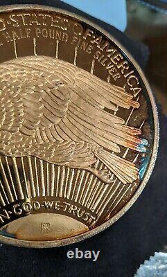 1996 Half Pound Silver. 999 fine 8 toz 250g 24K Gold Covered St Gaudens/Eagle