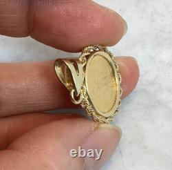 1997 1/10 Oz Fine Gold American Eagle $5 Gold Coin 14k Gold Rope Pendant 5.53 G
