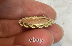 1997 1/10 Oz Fine Gold American Eagle $5 Gold Coin 14k Gold Rope Pendant 5.53 G