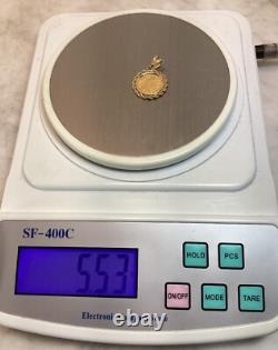 1997 1/10 Oz Fine Gold American Eagle $5 Gold Coin 14k Gold Rope Pendant 5.53 G