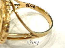 1997- 5 Yuan. 999 Fine Gold Coin in 14k Yellow Gold Ring Size 7.5 1997- 5 Yuan. 999 Fine Gold Coin in 14k Yellow Gold Ring Size 7.5