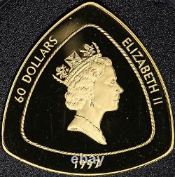 1997 Bermuda Gold Proof Triangular $60 Coin 1.0oz. 999 Fine OGP COA