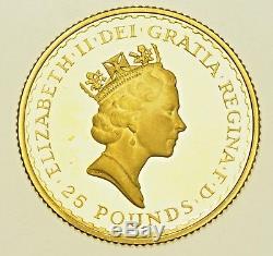 1997 Britannia ¼ Oz. Fine Gold Proof £25, From Elizabeth Ii, Coin Cased With Coa