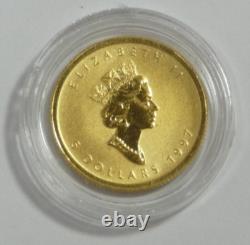 1997 Canada $5 Gold Maple Leaf Family Privy Mark 1/10oz 9999 Fine Gold