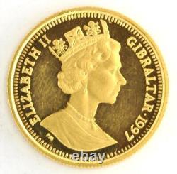 1997 Great Britain Gibraltar Royal 1/10th Ounce. 999 Fine Pure Proof Gold Coin