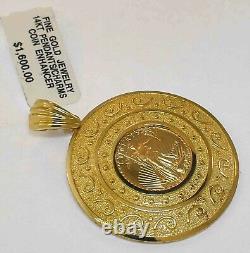 1998 1/10 Ozt Fine Gold Pendant Enhancer New With Tags