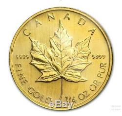 1998 1/4 Oz Canadian Gold Maple Leaf $10 Coin. 9999 Fine Abrased