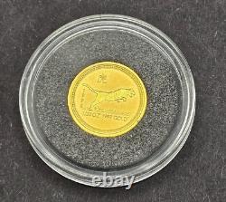 1998 Australia $5 Lunar Year of The Tiger 1/20oz. 9999 Fine Gold Coin