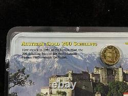1998 Austrian 200 Shilling 1/10 oz. 9999 Fine Gold Coin in Littleton Holder