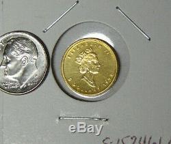 1998 Canada 1/10 oz. 9999 Fine Gold Maple Leaf 5 Dollars