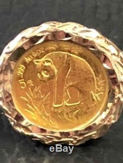 1998 Fine Gold Panda Coin Ring 10K