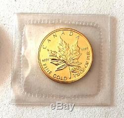 1999- $5.00 Canadian Maple Leaf 1/10 Oz 999 Fine Gold Coin -sealed