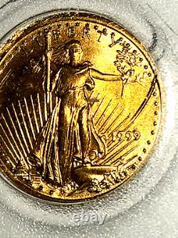 1999 $5 AMERICAN GOLD EAGLE 1/10 Oz FINE GOLD COIN UNC/RAW! Uncertified! See Pic