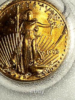 1999 $5 AMERICAN GOLD EAGLE 1/10 Oz FINE GOLD COIN UNC/RAW! Uncertified! See Pic