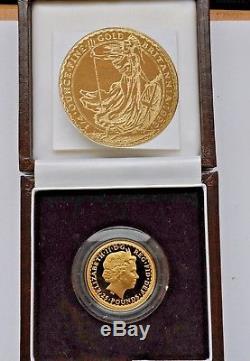 1999 Britannia ¼ Oz. Fine Gold Proof £25, From Elizabeth Ii, Coin Cased With Coa