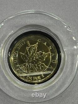 1999 Canada 1/10 oz. 9999 $5 Fine Gold Maple Leaf Coin in Littleton Holder
