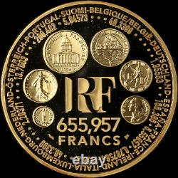 1999 France Europa Gold Coin 1.00 oz AGW 0.999 Fine Euro Conversion Coin OGP