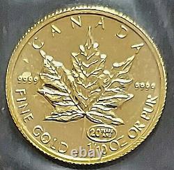 1999 Gold Canadian Maple Leaf 1/10 oz Fine Gold. 9999 Gem Brilliant