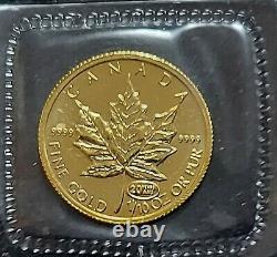 1999 Gold Canadian Maple Leaf 1/10 oz Fine Gold. 9999 Gem Brilliant