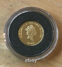 1999 Pitcairn Islands Ten Dollar. 999 Fine Gold Coin H. M. S. Bounty