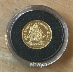 1999 Pitcairn Islands Ten Dollar. 999 Fine Gold Coin H. M. S. Bounty