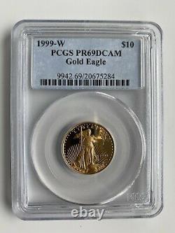 1999-W $10 Gold Eagle 1/4 Oz. Fine Gold Bullion Coin PCGS PR69 DCAM