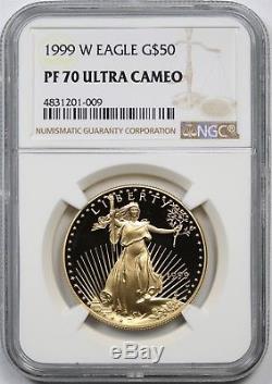 1999-W Gold Eagle G$50 NGC PF 70 Ultra Cameo One Ounce 1 oz Fine Gold