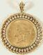 1ct Round Cut Diamond Lab Created Medallion Coin Pendant 14k Yellow Gold Plated