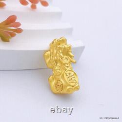 1pcs Fine Pure 999 24K Yellow Gold 3D Wealth Fu Coin Pixiu Pendant 1-1.2g 1pcs Fine Pure 999 24K Yellow Gold 3D Wealth Fu Coin Pixiu Pendant 1-1.2g