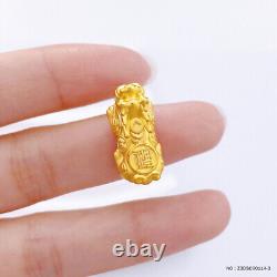 1pcs Fine Pure 999 24K Yellow Gold 3D Wealth Fu Coin Pixiu Pendant 1-1.2g 1pcs Fine Pure 999 24K Yellow Gold 3D Wealth Fu Coin Pixiu Pendant 1-1.2g