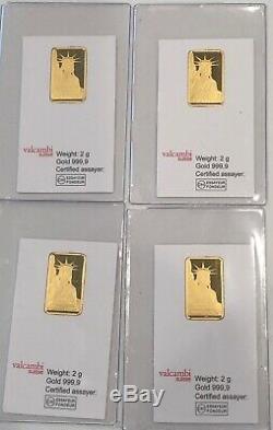 2- Gram- Valcambi Suisse Bar 999.9 Fine Gold Bar- See Other Gold Listings