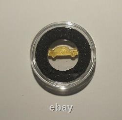 2 Palau. 5 Gram. 9999 Fine Gold Classic Car $1 Coins 1/2 G Mint Capsule & Coa