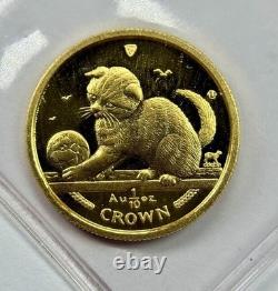 2000 1/10 oz GOLD ISLE OF MAN Crown SCOTTISH FOLD CAT Rare Coin. 9999 Fine OMP 2000 1/10 oz GOLD ISLE OF MAN Crown SCOTTISH FOLD CAT Rare Coin. 9999 Fine OMP