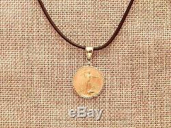 2000 $10 American Eagle 1/4 oz Fine Gold Coin. 999 in Diamond Cut Charm Bezel