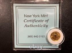 2000 American Eagle Liberty 1/10th oz. Fine Gold $5 Dollar Coin (NY Mint)