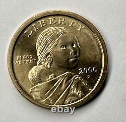 2000 D Sacagawea One Dollar Coin Us Liberty Gold Color Circulated Rare Fine Rare