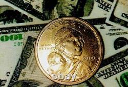 2000 P Sacagawea One Dollar Coin US Liberty Gold Philadelphia