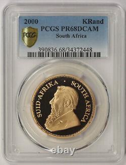 2000 South Africa 1 oz Fine Gold Krugerrand Proof PR 68 DCAM PCGS Secure Shield