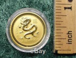 2000 Year of the Dragon 1/4 oz. 9999 Fine GOLD Australia Lunar $25 Coin