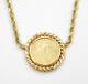2001 1/10 Oz $5 Dollars American Fine Gold Eagle Coin Necklace 14k Gold Rope