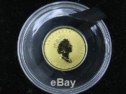 2001 1/4 oz OUNCE GOLD MAPLE LEAF HOLOGRAM COIN 9999 FINE RCM 10 DOLLARS BOX
