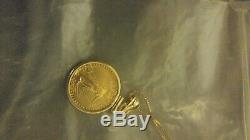 2001 American Eagle Liberty $5.00 1/10 Oz Fine Gold Coin Yellow Gold Pendant 14K