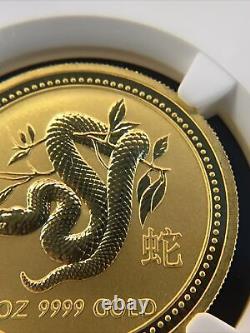 2001 Australia Gold $100 Year Of The Snake Ngc Ms68 1 Oz. 9999 Fine Gold Coin