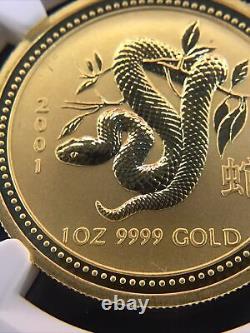 2001 Australia Gold $100 Year Of The Snake Ngc Ms68 1 Oz. 9999 Fine Gold Coin